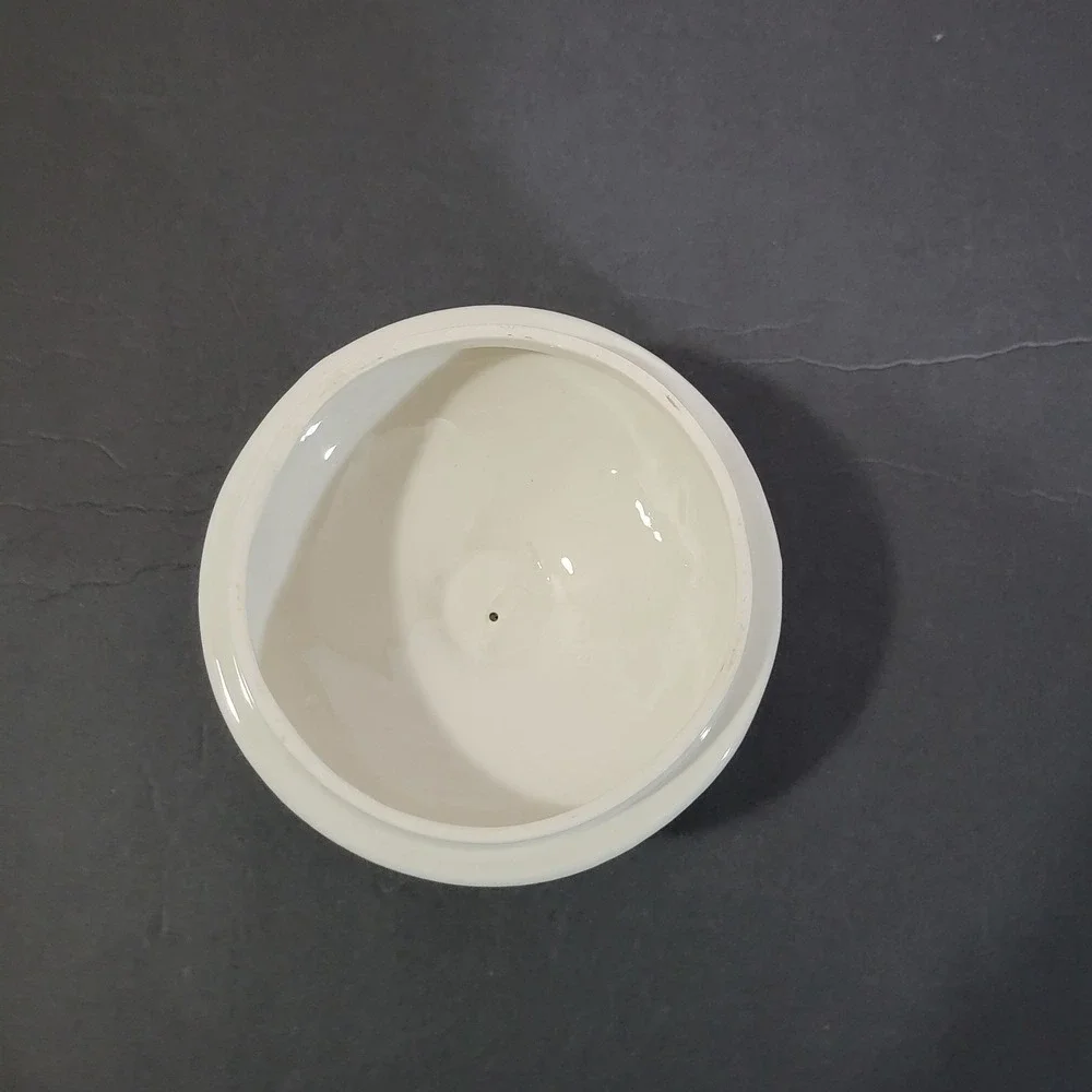 Vintage Goose Canister Lid Brickoven Stoneware Beige Blue LID ONLY 6